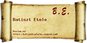 Batiszt Etele névjegykártya